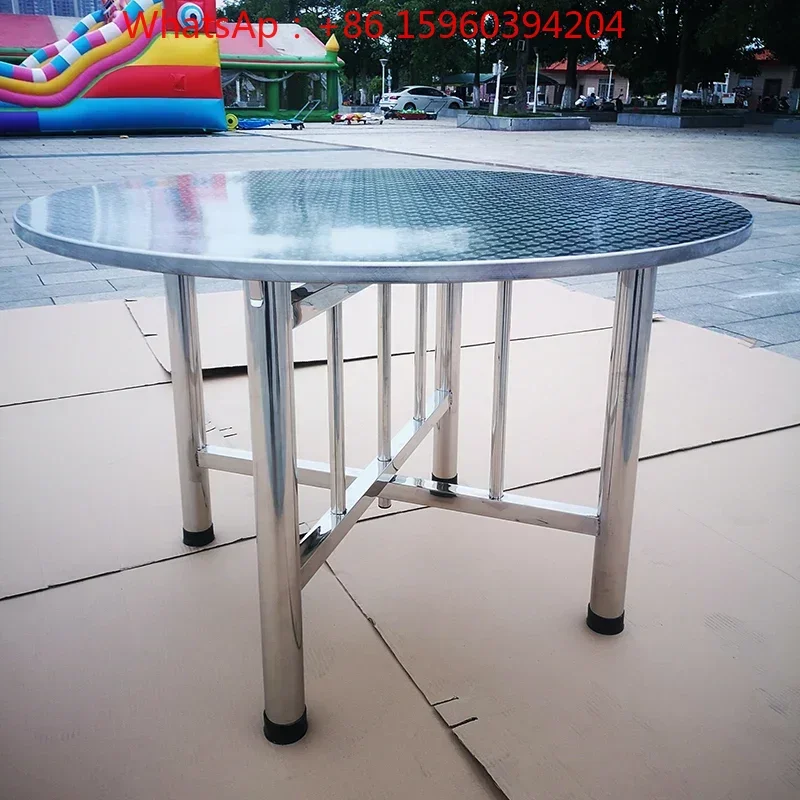 Thickened stainless steel round table integrated hemming eating removable folding reinforced table feet
Thickened stainless steel round table integrated hemming eating removable folding reinforced table feet