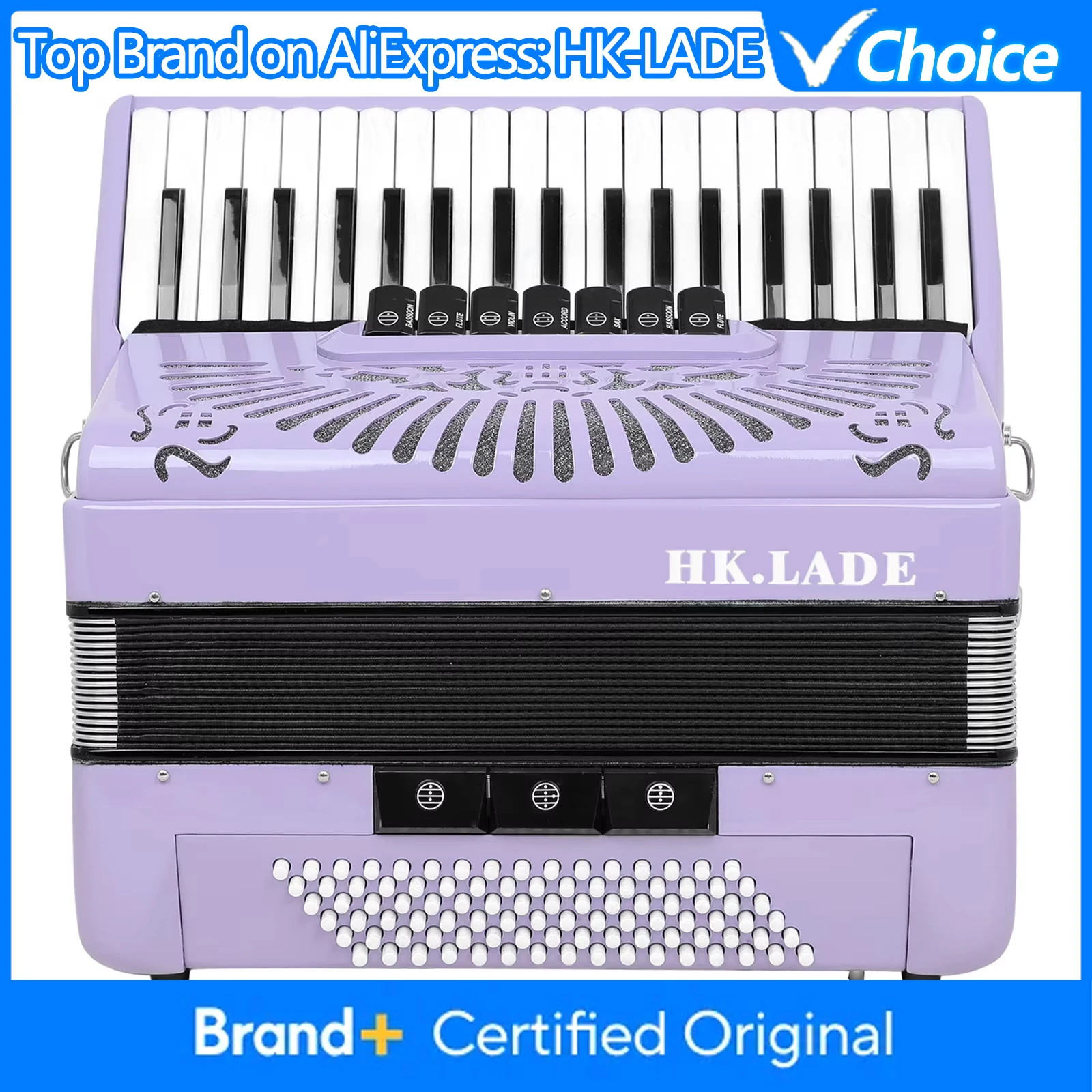 HK-LADE Accordion 37 Keys 96 Bass Keyboard Instrument Musical Piano Professional Performance Accordion with Bag Straps
HK-LADE Accordion 37 Keys 96 Bass Keyboard Instrument Musical Piano Professional Performance Accordion with Bag Straps