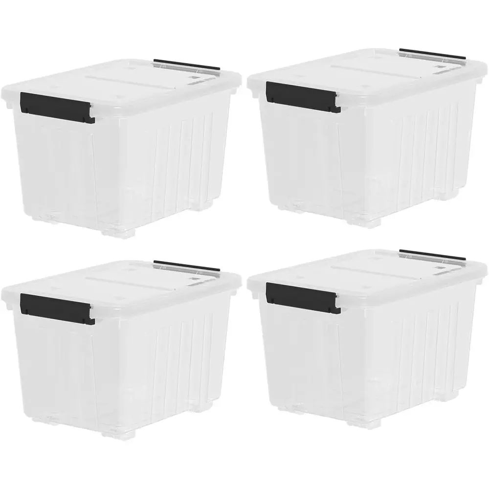 Штабелируемые пластиковые контейнеры для хранения объемом 35 кварт с крышками и застежками, на колесиках
Штабелируемые пластиковые контейнеры для хранения объемом 35 кварт с крышками и застежками, на колесиках