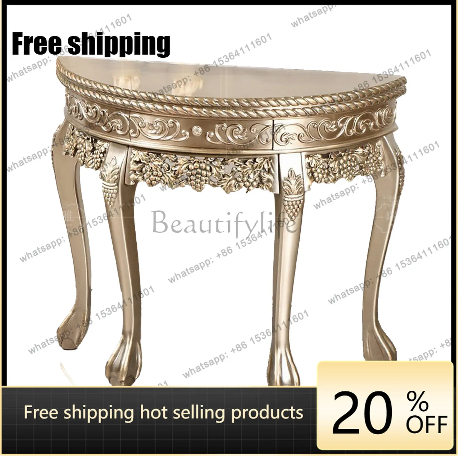 XX American solid wood entrance table European living room entry gold bar table
XX American solid wood entrance table European living room entry gold bar table