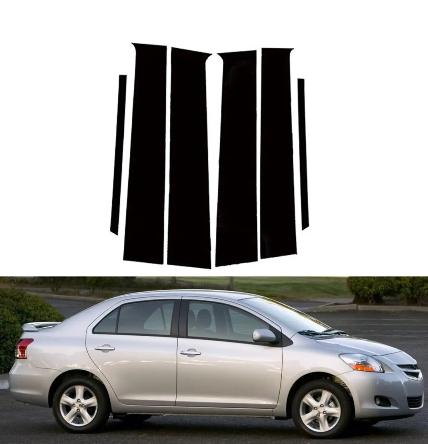6Pcs Glossy Black Car Door Window Pillar Posts Trim Cover Sticker Exterior Parts for Toyota Yaris XP90 Sedan 2005-2013
6Pcs Glossy Black Car Door Window Pillar Posts Trim Cover Sticker Exterior Parts for Toyota Yaris XP90 Sedan 2005-2013