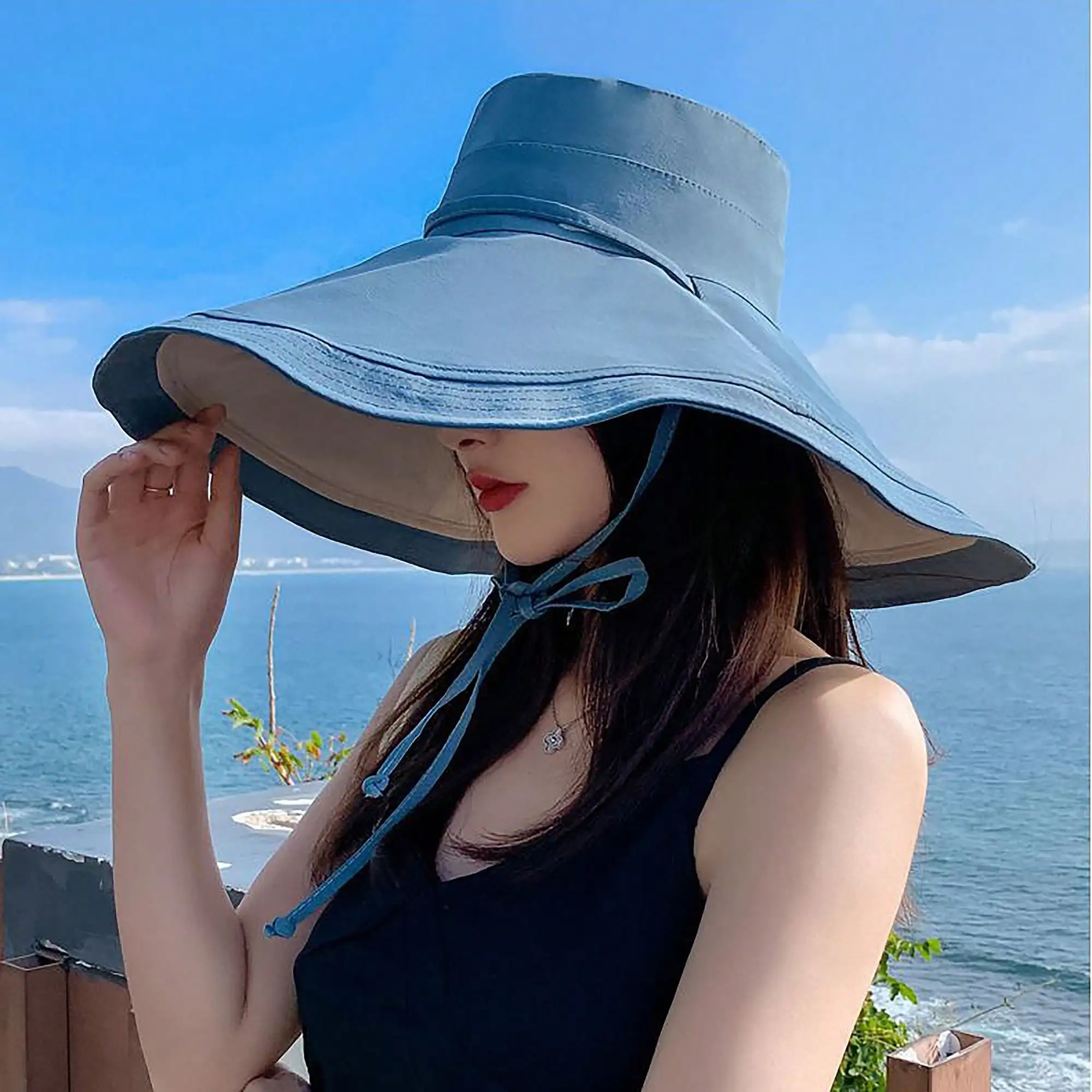 Women's Reversible Wide - Brim Sun Hat With Adjustable Chin Strap
Women's Reversible Wide - Brim Sun Hat With Adjustable Chin Strap