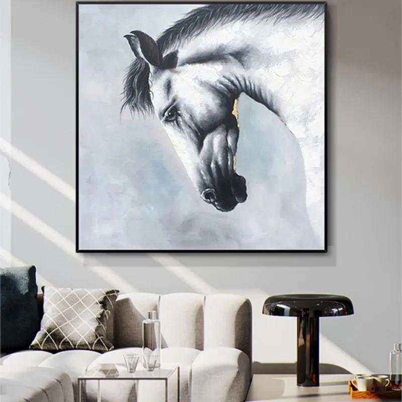 Handmade Painting Modern Minimalist Bedroom Decorative Abstract Animal Square Horse Living Room Hanging
Handmade Painting Modern Minimalist Bedroom Decorative Abstract Animal Square Horse Living Room Hanging