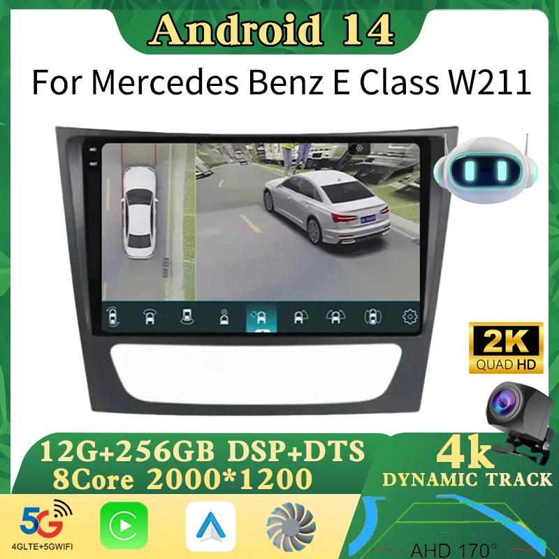Multimedia Player For Mercedes Benz E-class W211 E200 E220 E300 E350 E240 CLS 2002-2010 Android 14 Car Radio GPS Stereo WIFI 4G
Multimedia Player For Mercedes Benz E-class W211 E200 E220 E300 E350 E240 CLS 2002-2010 Android 14 Car Radio GPS Stereo WIFI 4G