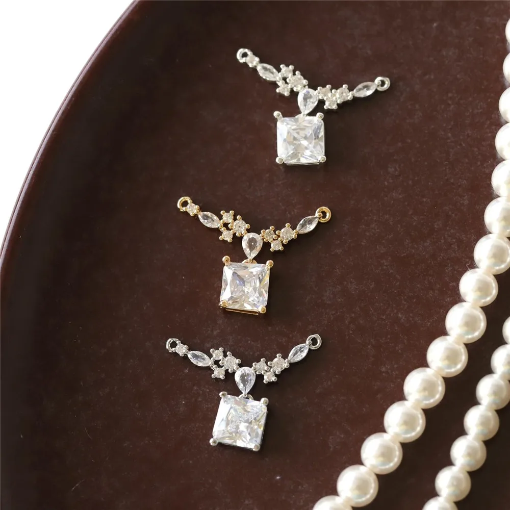 Copper-plated Gold Zircon Rhinestone Splicing Square Double Hanging Pendant DIY Necklace Bracelet Handmade Charm Accessories
Copper-plated Gold Zircon Rhinestone Splicing Square Double Hanging Pendant DIY Necklace Bracelet Handmade Charm Accessories