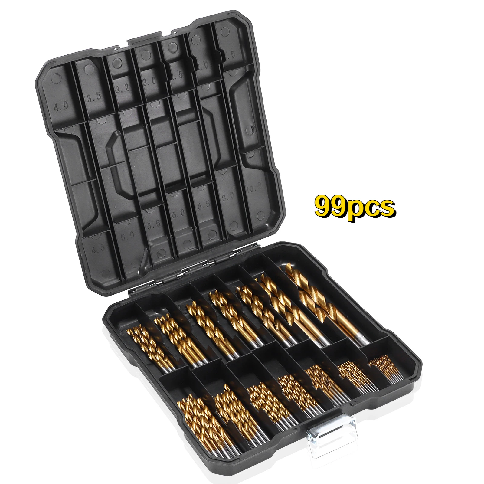 99Pcs Titanium Drill Bit Set High-Speed Steel Drill Bits For Steel Plate Wood Plastic Metal Copper Alloy Woodworking Hole Opener
99Pcs Titanium Drill Bit Set High-Speed Steel Drill Bits For Steel Plate Wood Plastic Metal Copper Alloy Woodworking Hole Opener