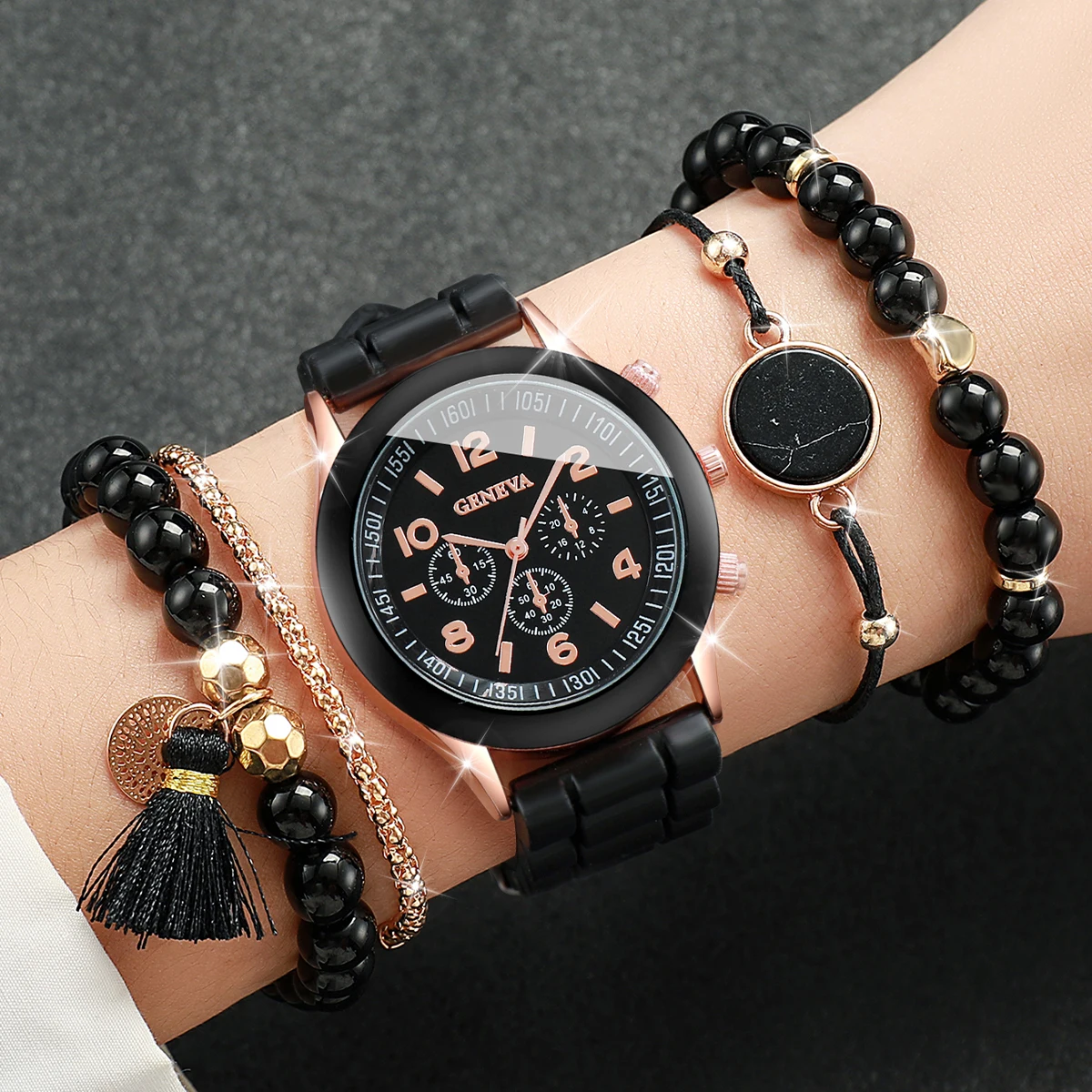 5PCS/Set Fashion Women Watch Bracelets Set Casual Silicone Band Ladies Quartz Watch Relogio Feminino(Without Box)
5PCS/Set Fashion Women Watch Bracelets Set Casual Silicone Band Ladies Quartz Watch Relogio Feminino(Without Box)