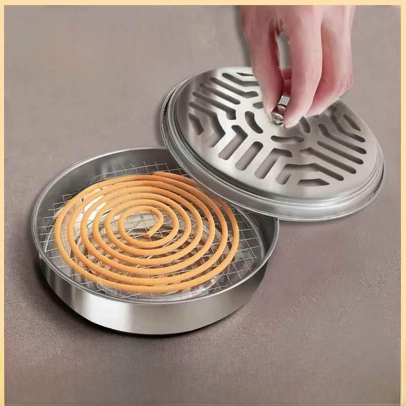 Stainless Steel Covered Mosquito Coil Holder Creative Home Use Fireproof Mosquito Coil Burner with Ash Tray Base
Stainless Steel Covered Mosquito Coil Holder Creative Home Use Fireproof Mosquito Coil Burner with Ash Tray Base