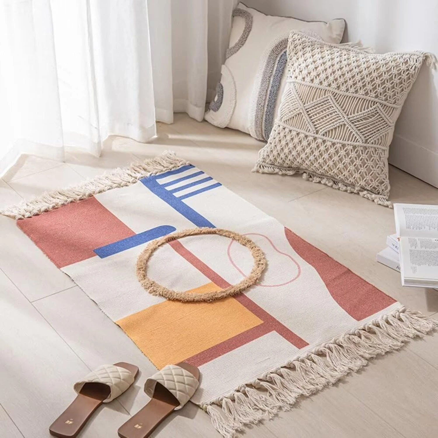 Woven Cotton Area Rug with Tassel, 2' x (90cm X 60cm)' Washable Indoor Outdoor Throw Rugs for Living Room Bedroom Hallways Flo
Woven Cotton Area Rug with Tassel, 2' x (90cm X 60cm)' Washable Indoor Outdoor Throw Rugs for Living Room Bedroom Hallways Flo