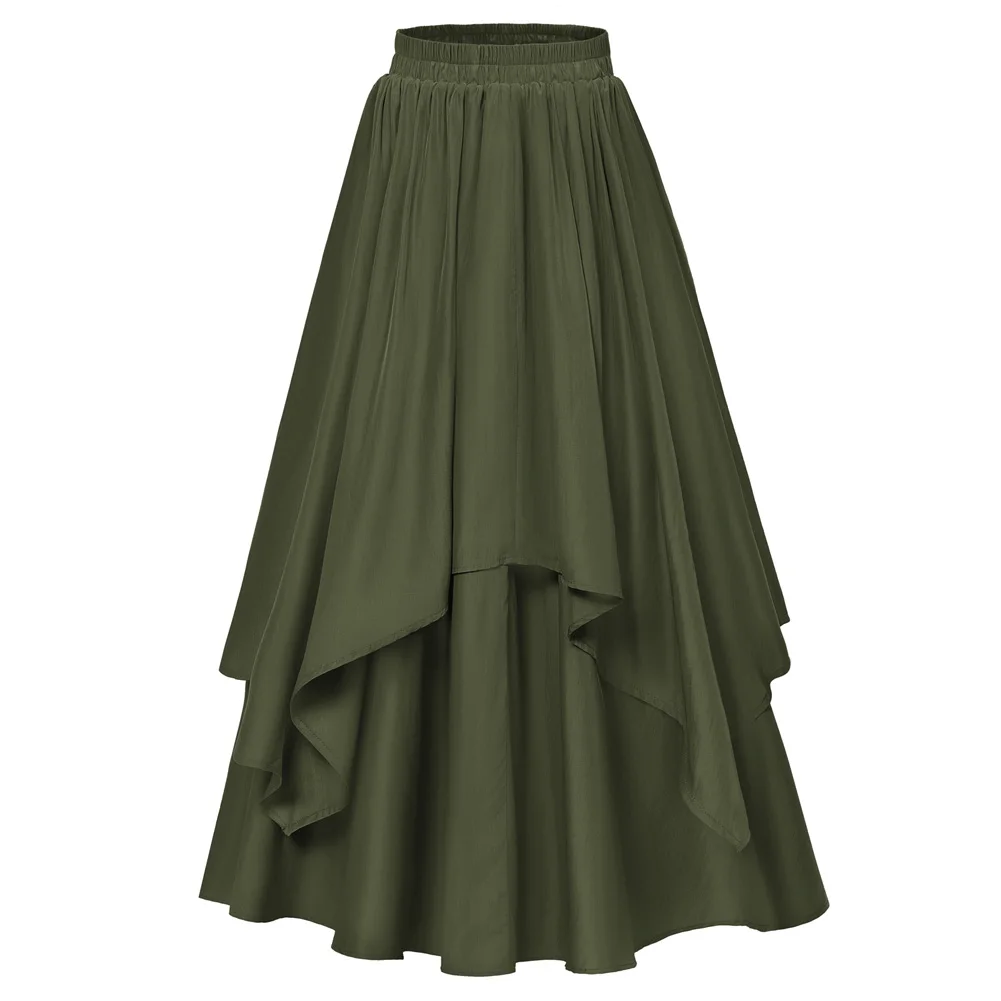 SD Women Skirt Retro Renaissance Tunics Irregular Dual-Layer Swing Skirt Elastic Waist High Waist Streetwear A-Line Maxi Skirt
SD Women Skirt Retro Renaissance Tunics Irregular Dual-Layer Swing Skirt Elastic Waist High Waist Streetwear A-Line Maxi Skirt