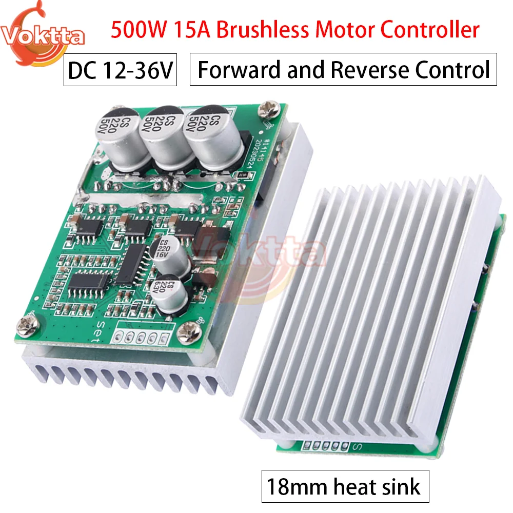 500W 15A Brushless Hall Motor Drive Board DC12-36V Speed Control Forward and Reverse High Power Controller Speed Regulator
500W 15A Brushless Hall Motor Drive Board DC12-36V Speed Control Forward and Reverse High Power Controller Speed Regulator