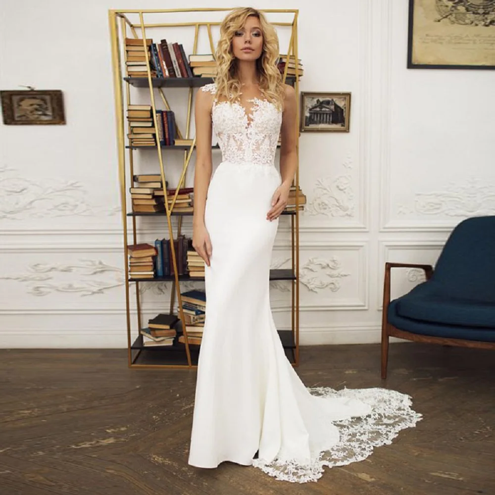 Mermaid Wedding Dress With Long Detachable Puffy Sleeves Boho Strapless Elegant Satin Zipper Backless Bridal Dress For Bride
Mermaid Wedding Dress With Long Detachable Puffy Sleeves Boho Strapless Elegant Satin Zipper Backless Bridal Dress For Bride