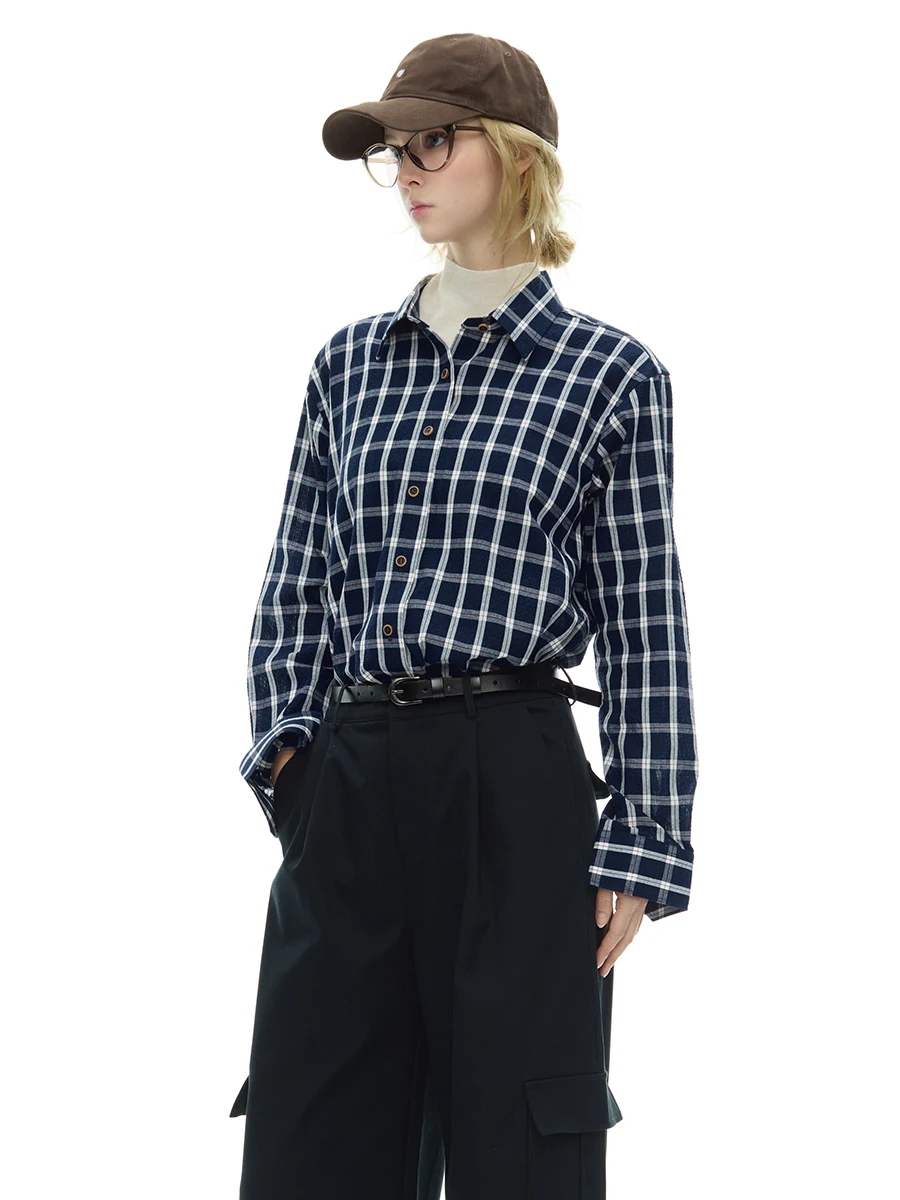 Pisn Texture ket Color Blo Plaid irt Jaet Women's Loose Fit Long Sve Collar Button down Summer Outerwear
Pisn Texture ket Color Blo Plaid irt Jaet Women's Loose Fit Long Sve Collar Button down Summer Outerwear