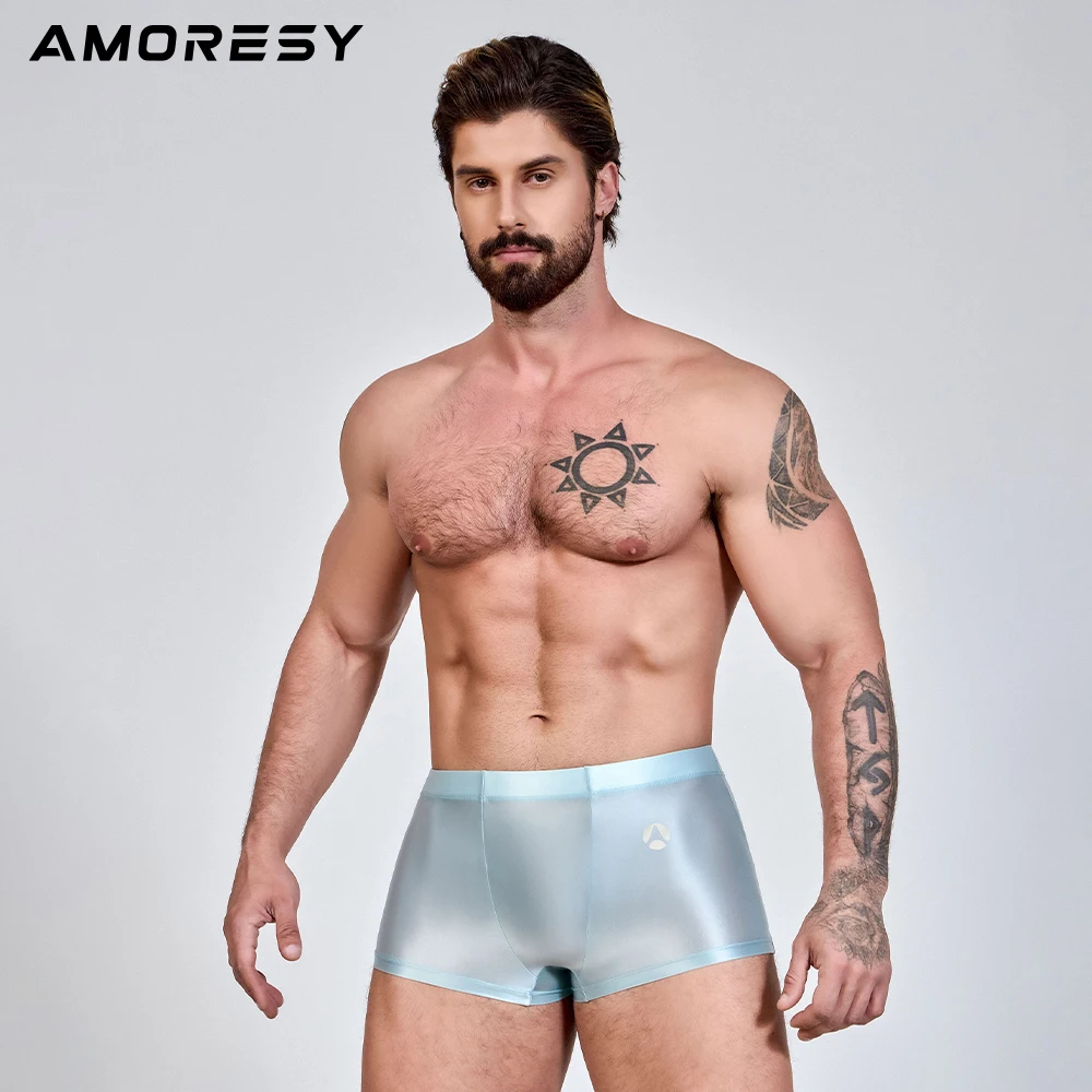 AMORESY Ravion Series Men's Solid Color Ultra-Thin Transparent Mid-Waist Tight Sexy Boxer Briefs/Swim Trunks
AMORESY Ravion Series Men's Solid Color Ultra-Thin Transparent Mid-Waist Tight Sexy Boxer Briefs/Swim Trunks