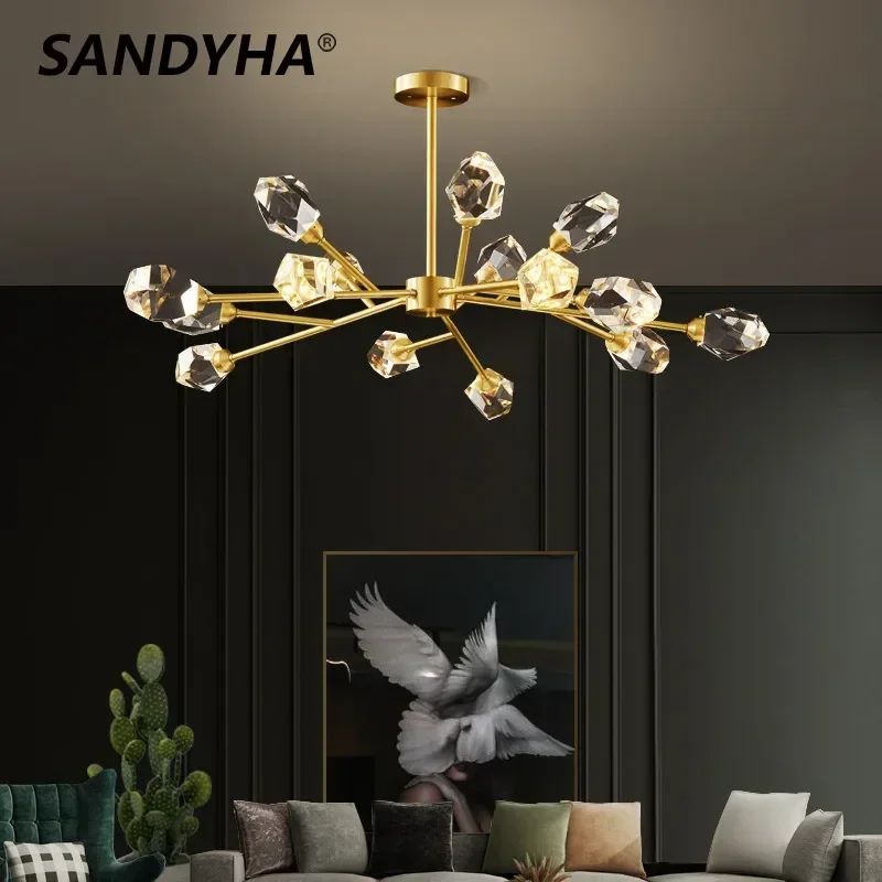 SANDYHA Post-modern Crystal Chandeliers Luxury Home Decor LED Pendant Lamp for Living Dining Room Bedroom Light Fixture Lustres
SANDYHA Post-modern Crystal Chandeliers Luxury Home Decor LED Pendant Lamp for Living Dining Room Bedroom Light Fixture Lustres