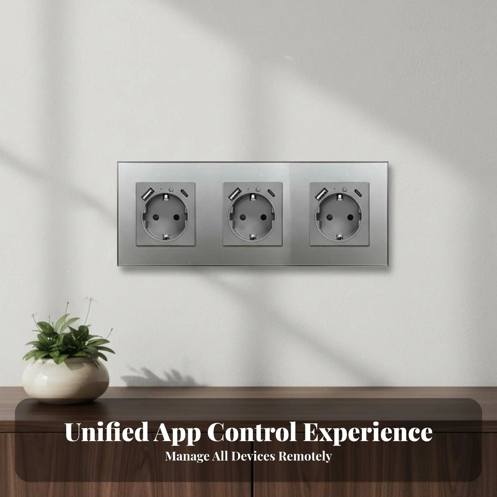 Smart Wall Socket Timer and Schedule Function European WiFi Power Socket Glass Panel Wall Outlet Family Sharing for Homeowners
Smart Wall Socket Timer and Schedule Function European WiFi Power Socket Glass Panel Wall Outlet Family Sharing for Homeowners