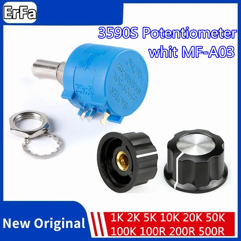 1pcs 3590S+MF-A03 knob 103 102 104 503 3590S 10K 1K 100K 50K ohm Precision Multiturn Potentiometer 10 Ring Adjustable Resistor
1pcs 3590S+MF-A03 knob 103 102 104 503 3590S 10K 1K 100K 50K ohm Precision Multiturn Potentiometer 10 Ring Adjustable Resistor