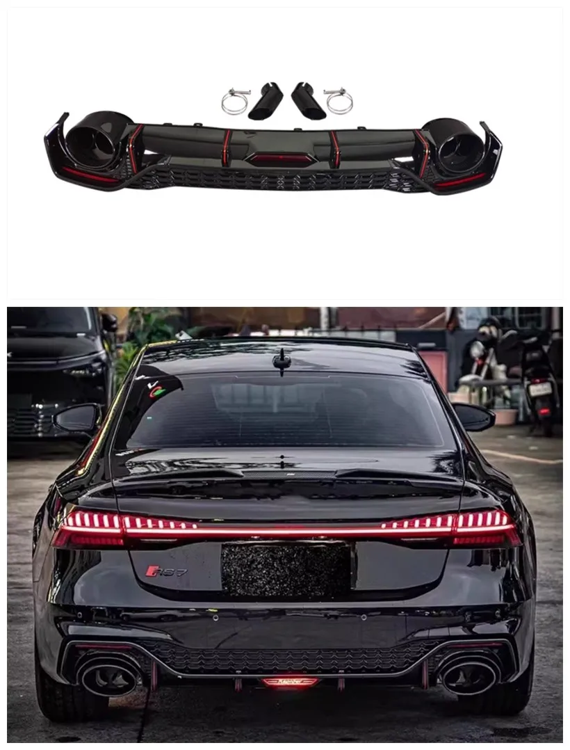 For Audi A7/A7L/S7/RS7 2019 2020 2021 2022 2023 2024 pp + stainless steel black Bumper Rear Lip Exhaust port Spoiler Kit
For Audi A7/A7L/S7/RS7 2019 2020 2021 2022 2023 2024 pp + stainless steel black Bumper Rear Lip Exhaust port Spoiler Kit