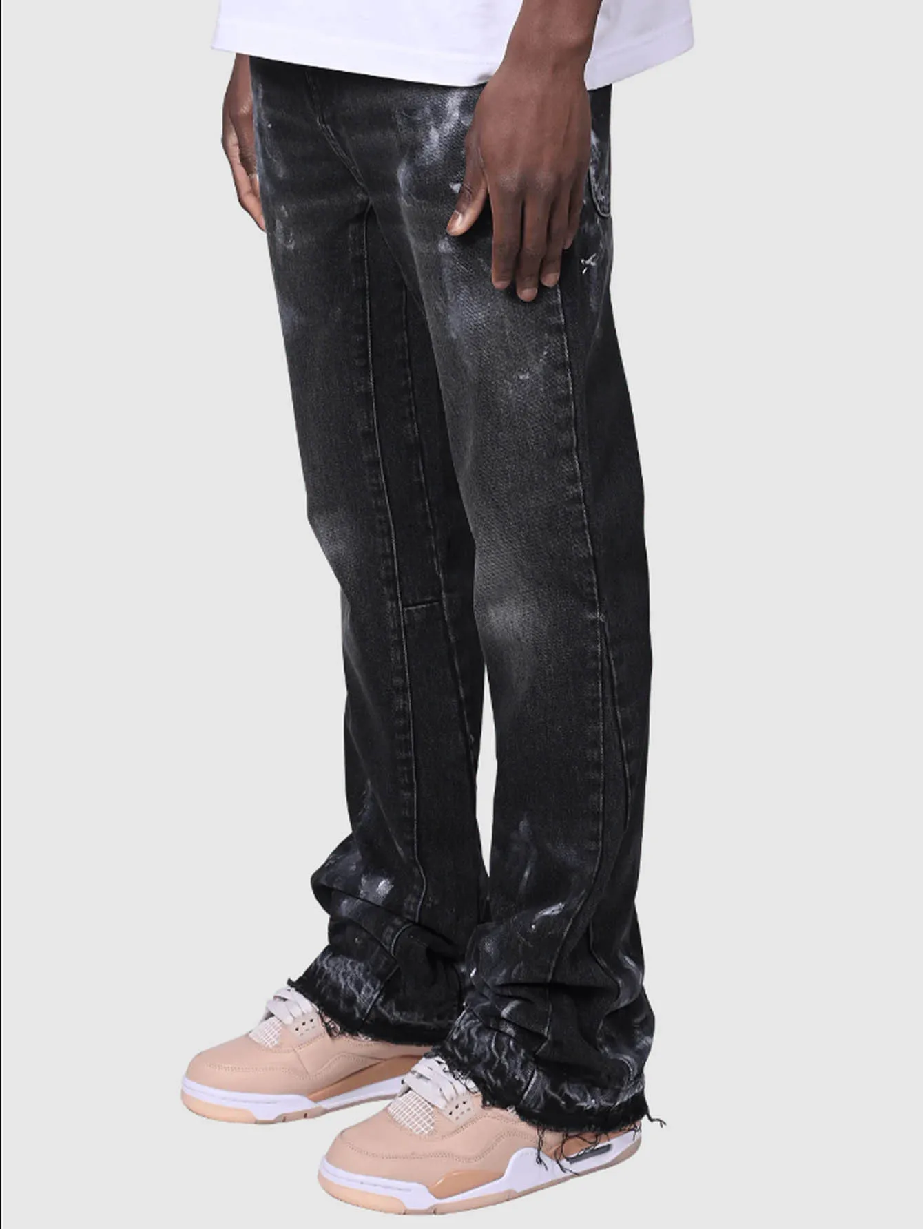 Streetwear Speckled Ink Color Match Y2K Baggy Jeans for Men Patchwork Rage Fringe Micro Denim Trousers Oversized Loose Cargos
Streetwear Speckled Ink Color Match Y2K Baggy Jeans for Men Patchwork Rage Fringe Micro Denim Trousers Oversized Loose Cargos