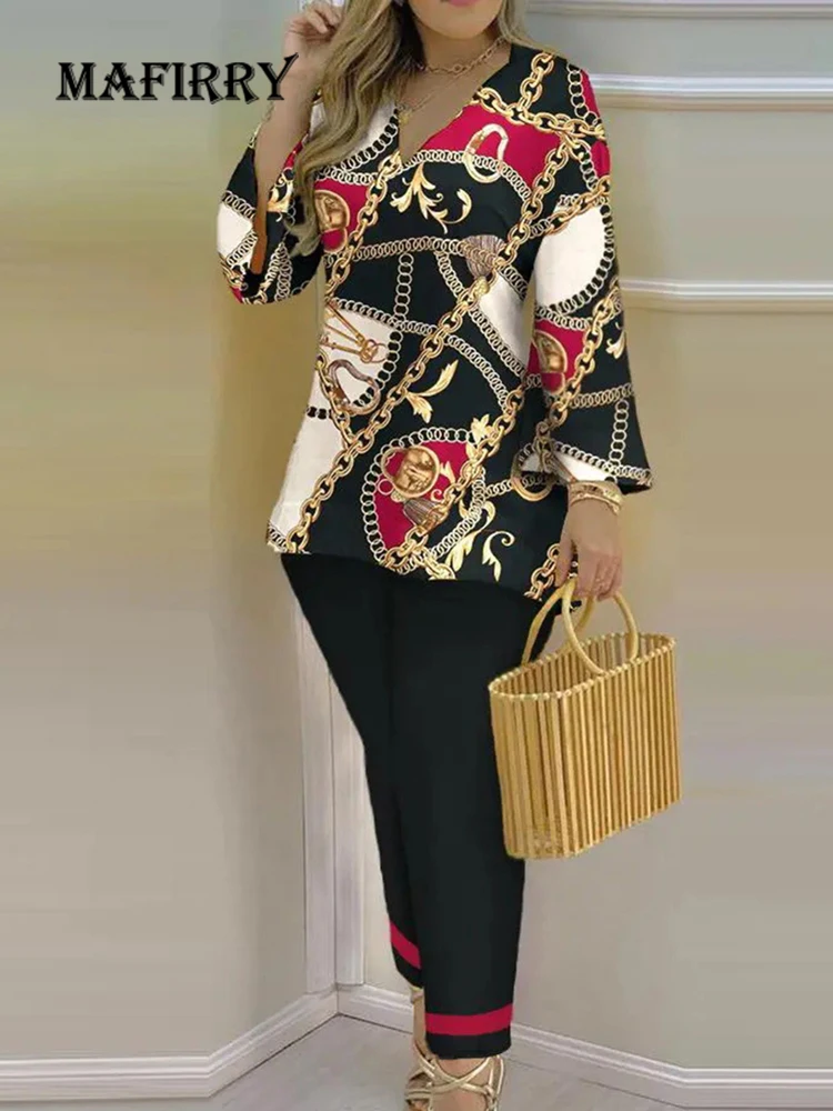 Women Casual Summer Office Two Piece Set Streetwear Loose Long Pants And Tops Outfits Female Full Sleeve Blouse Print Pants Set
Women Casual Summer Office Two Piece Set Streetwear Loose Long Pants And Tops Outfits Female Full Sleeve Blouse Print Pants Set