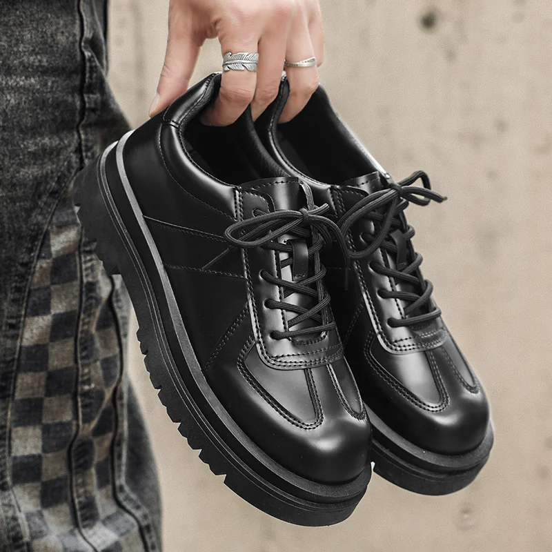 Black Big Head Leather Shoes 2025 New Casual Men's Shoes Thick Sole British High Sense Business Derby Shoes Suit
Black Big Head Leather Shoes 2025 New Casual Men's Shoes Thick Sole British High Sense Business Derby Shoes Suit