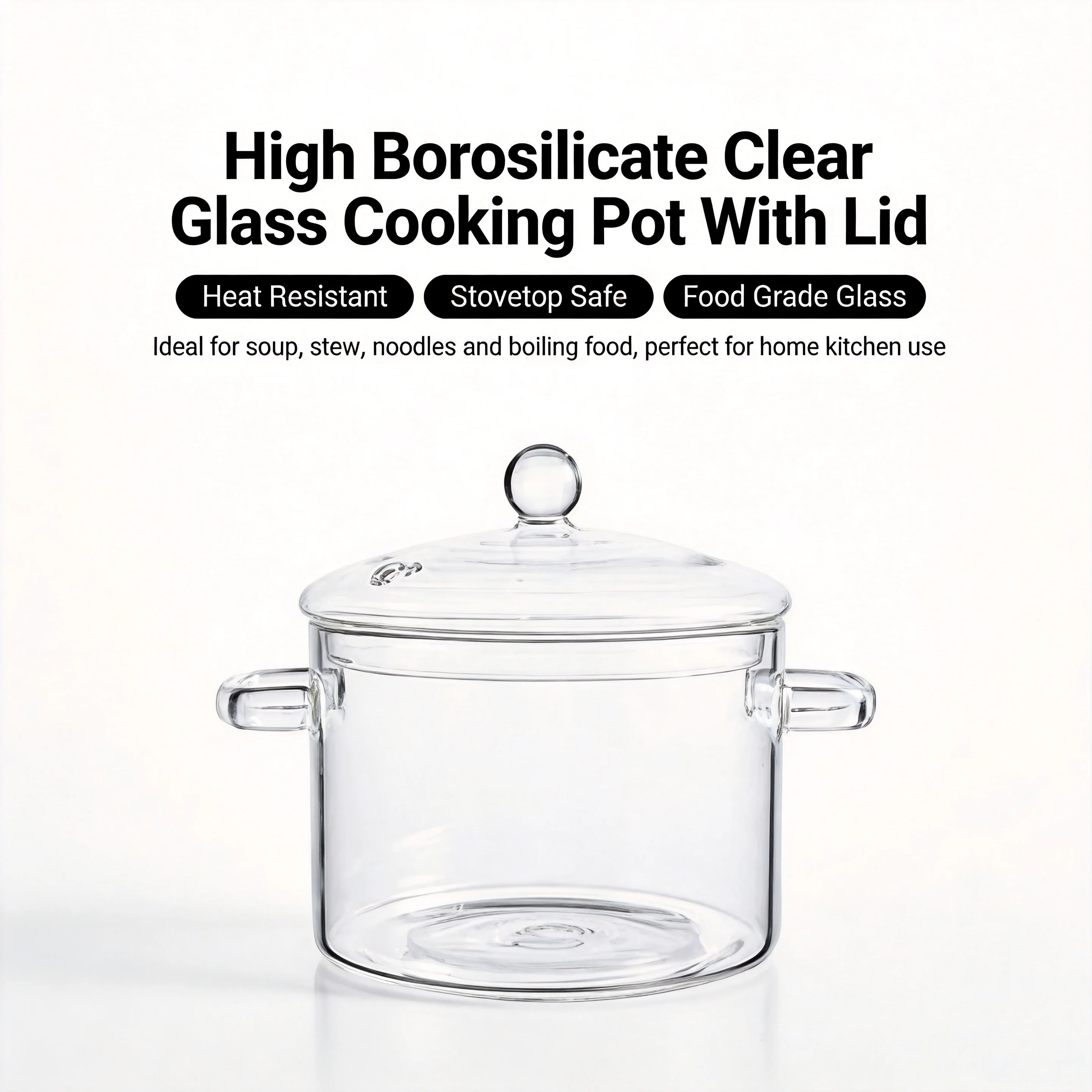 Heat-Resistant Glass Cooking Pot for Stove Top, 1.9L/64Oz Clear Glass Pot with Lid, Borosilicate Glass Saucepan Microwave
Heat-Resistant Glass Cooking Pot for Stove Top, 1.9L/64Oz Clear Glass Pot with Lid, Borosilicate Glass Saucepan Microwave