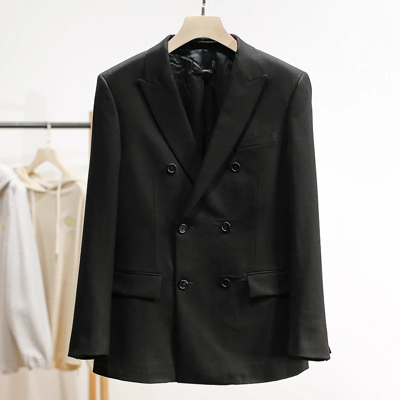 Мужской повседневный черный шерстяной пиджак с подплечниками, весенняя новинка, 100% шерсть, комфортный крой, длинный рукав, на одной пуговице
Мужской повседневный черный шерстяной пиджак с подплечниками, весенняя новинка, 100% шерсть, комфортный крой, длинный рукав, на одной пуговице