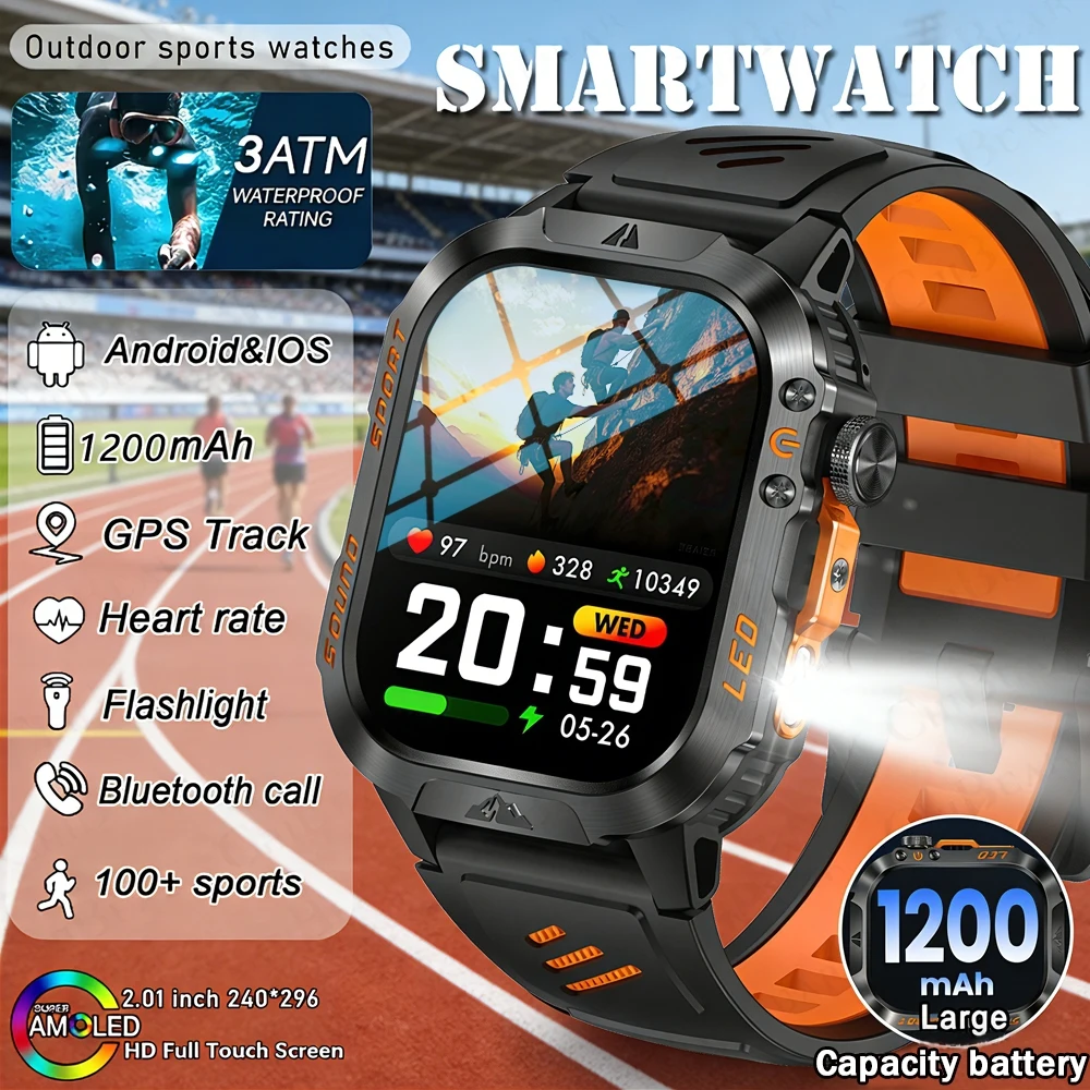 Men's Outdoor GPS Sports Smart Watch With Bluetooth Call 2.01 Inch HD Screen LED Light 1200mAh Long-Lasting Battery Smartwatches
Men's Outdoor GPS Sports Smart Watch With Bluetooth Call 2.01 Inch HD Screen LED Light 1200mAh Long-Lasting Battery Smartwatches