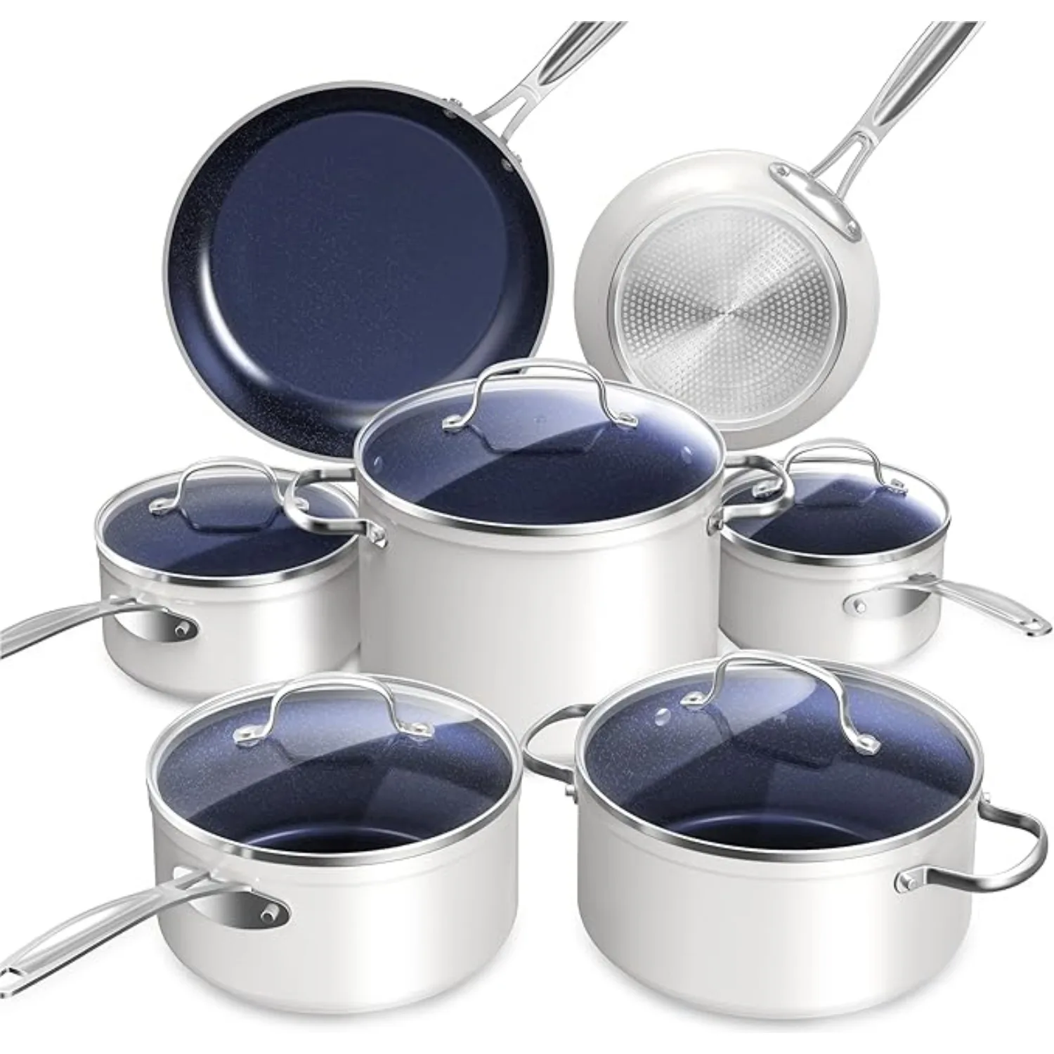 Nuwave Healthy Duralon Cream Ceramic Nonstick Cookware Set Diamond Infused Scratch-Resistant PFAS Free Dishwasher Oven Safe
Nuwave Healthy Duralon Cream Ceramic Nonstick Cookware Set Diamond Infused Scratch-Resistant PFAS Free Dishwasher Oven Safe