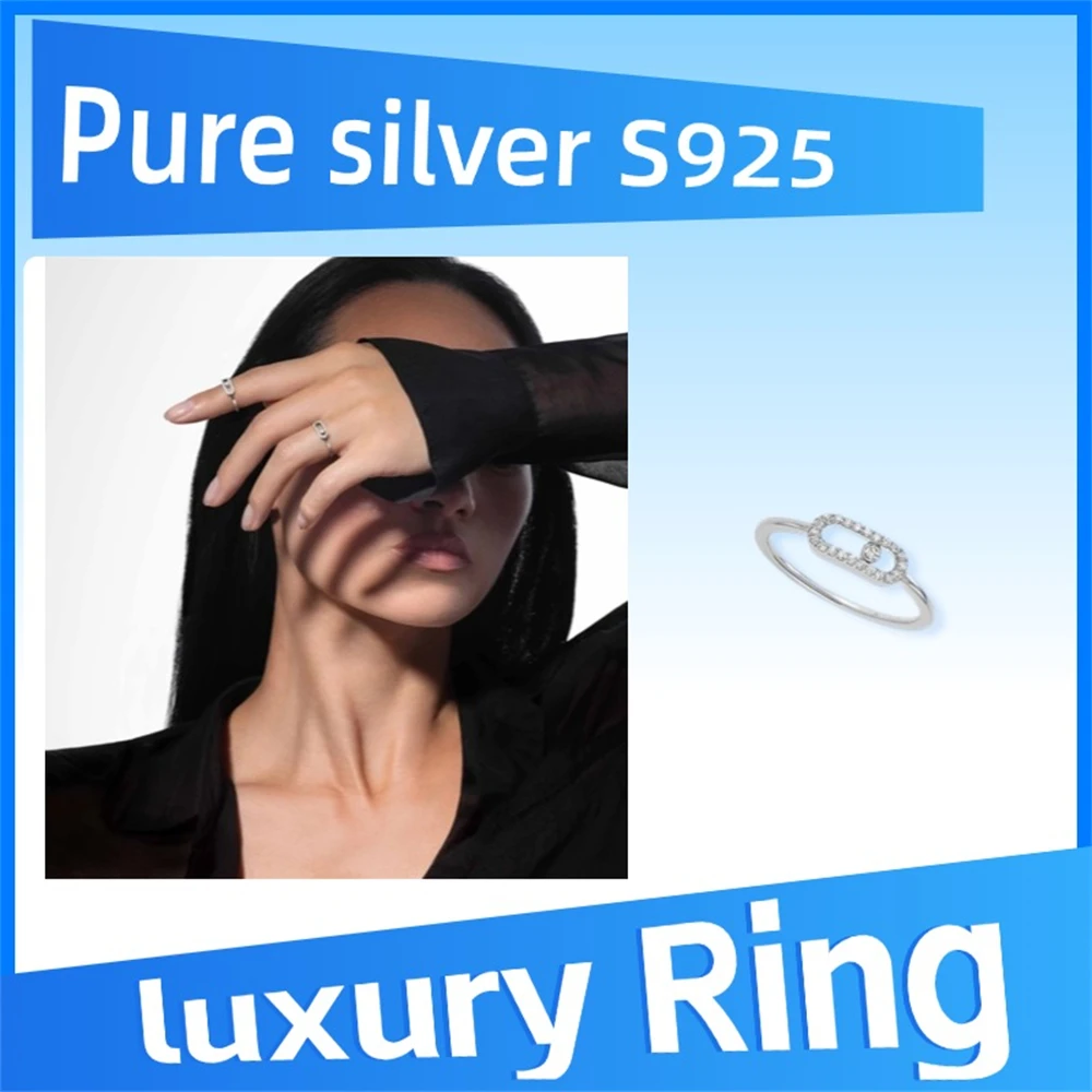 Женское кольцо из чистого серебра 925 пробы с ослепительным движением Uno Pave Diamond Элегантное, модное, уникальное, высокое качество, роскошные ювелирные изделия
Женское кольцо из чистого серебра 925 пробы с ослепительным движением Uno Pave Diamond Элегантное, модное, уникальное, высокое качество, роскошные ювелирные изделия
