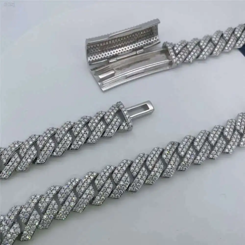 Wholesale 925 Silver Two Rows Moissanite Diamond Cuban Bracelet Hip Hop Jewelry 15mm Vvs Moissanite Necklace Cuban Link Chain
Wholesale 925 Silver Two Rows Moissanite Diamond Cuban Bracelet Hip Hop Jewelry 15mm Vvs Moissanite Necklace Cuban Link Chain