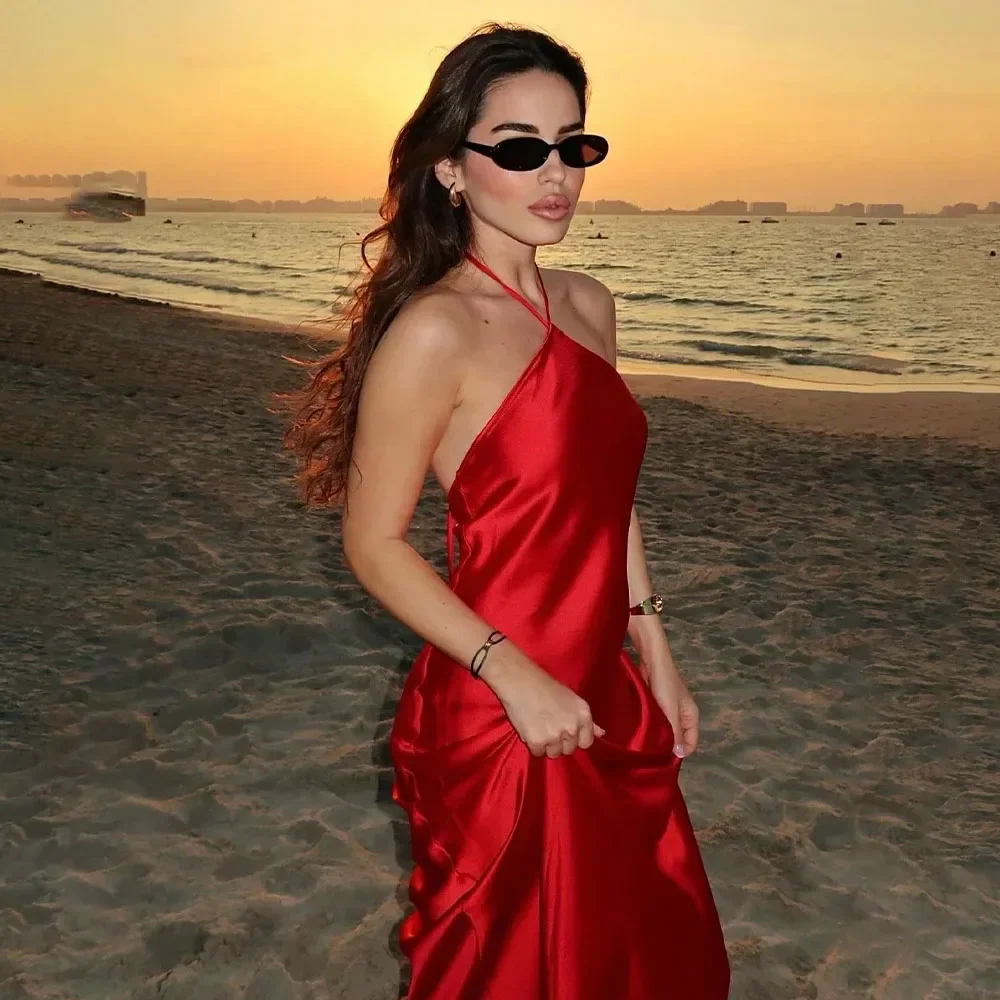 Female Vintage Chic Dresses Solid Sleeveless Backless Decorate Lace-Up Women's Summer New Fashion Slim Long Dresses
Female Vintage Chic Dresses Solid Sleeveless Backless Decorate Lace-Up Women's Summer New Fashion Slim Long Dresses