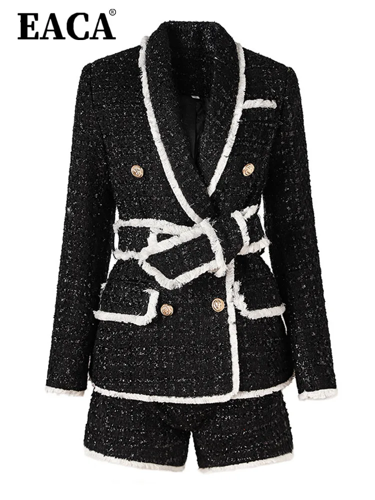 EACA Black Fragrant Wool Suit Long Sleeved Jacket 2024 Spring And Autumn New Women's V-neck Cardigan Splicing Two-piece Set
EACA Black Fragrant Wool Suit Long Sleeved Jacket 2024 Spring And Autumn New Women's V-neck Cardigan Splicing Two-piece Set