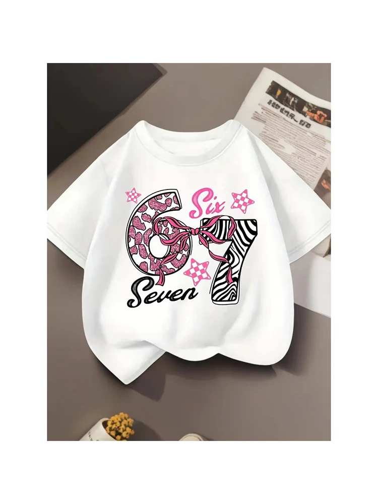 Kids 67 Themed Colorful Print T-Shirt, Soft Cotton Fabric, Breathable and Comfortable, Ideal for Toddlers and Childrentk0305
Kids 67 Themed Colorful Print T-Shirt, Soft Cotton Fabric, Breathable and Comfortable, Ideal for Toddlers and Childrentk0305