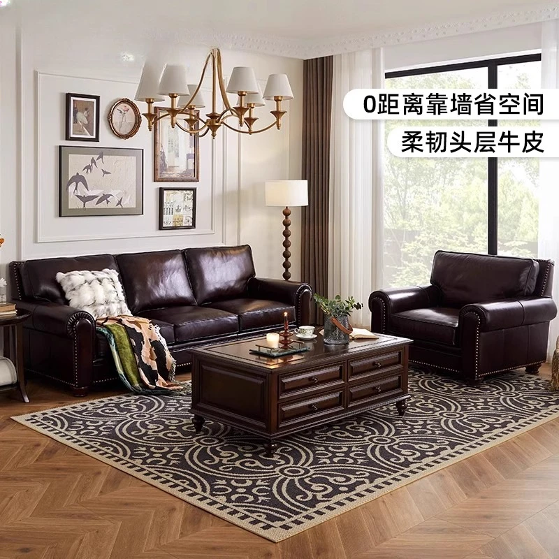 American leather big Barton sofa retro style living room heavy oil wax cowhide sofa size apartment living room furniture
American leather big Barton sofa retro style living room heavy oil wax cowhide sofa size apartment living room furniture