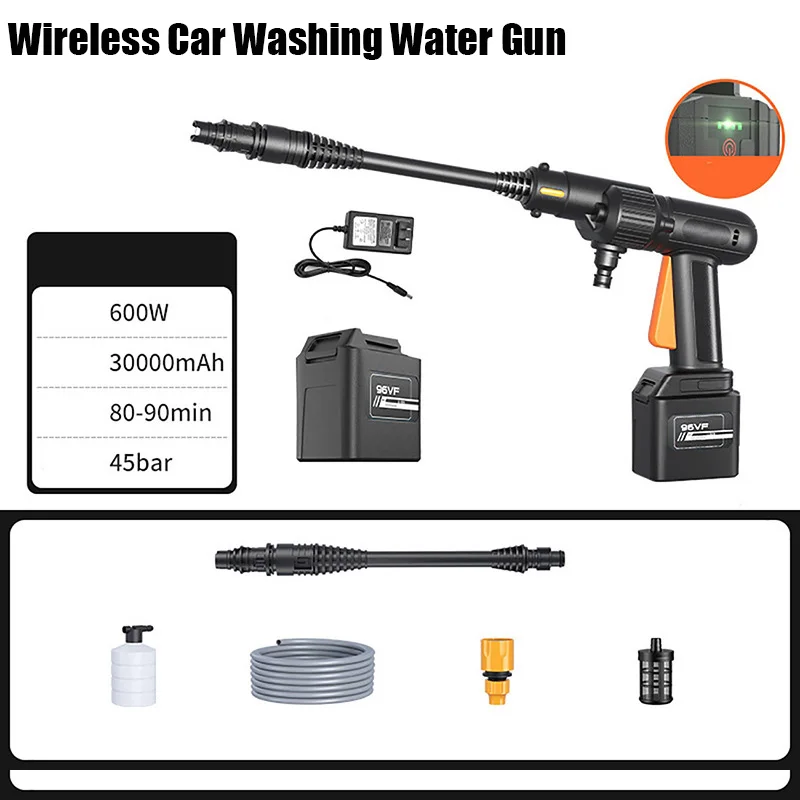 96V 600W High-Power Wireless Car Washing Machine Set High Pressure Water Gun With 1Pcs 30000mAh Lithium Battery+1 Charger EU/US
96V 600W High-Power Wireless Car Washing Machine Set High Pressure Water Gun With 1Pcs 30000mAh Lithium Battery+1 Charger EU/US