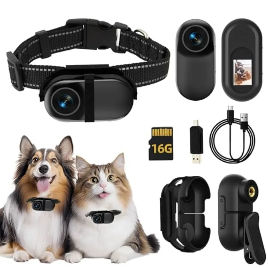 Cat Camera Collar for outdoor/indoor use, black ABS plastic, 1080p HD video recording with 16GB SD card, lightweight wireless d
Cat Camera Collar for outdoor/indoor use, black ABS plastic, 1080p HD video recording with 16GB SD card, lightweight wireless d