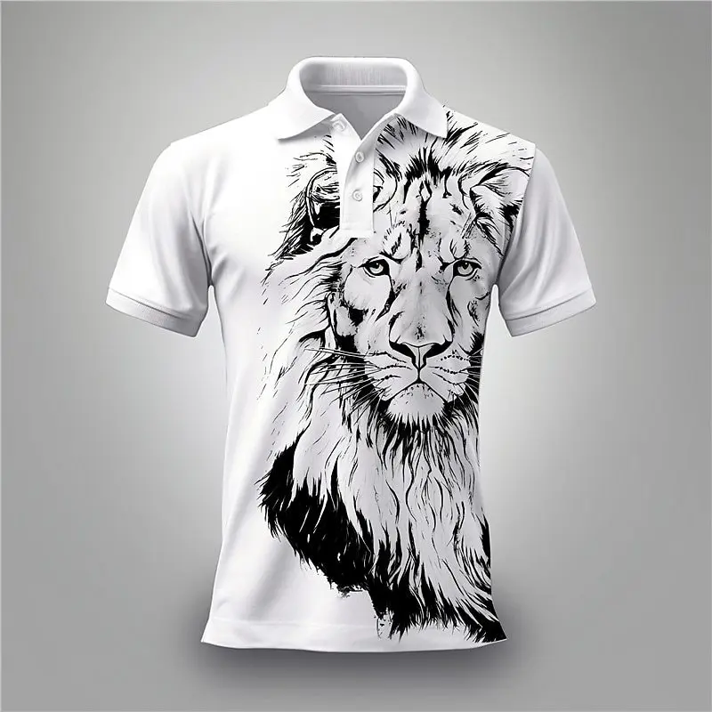 Fashion Short Sleeve Lion Pattern Polos Men's T-Shirts Summer Printing Animal Street Simple POLO Tee Casual Tops Men's clothing
Fashion Short Sleeve Lion Pattern Polos Men's T-Shirts Summer Printing Animal Street Simple POLO Tee Casual Tops Men's clothing
