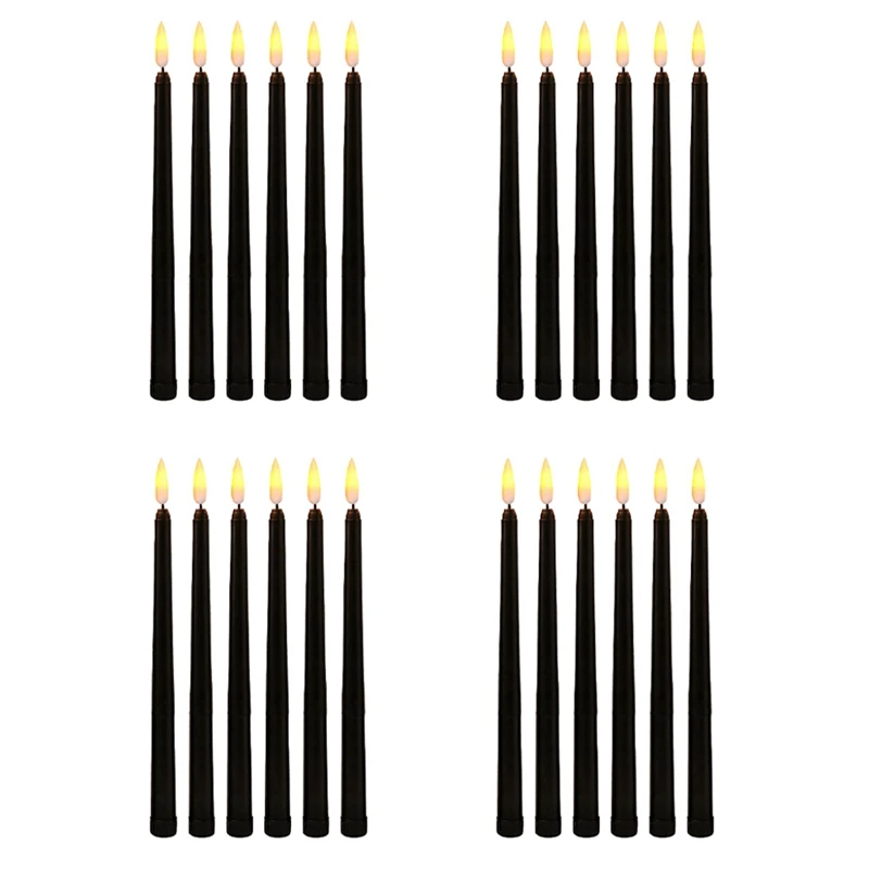 Pack Of 24 Black LED Birthday Candles,Yellow Flameless Flickering Battery Operated LED Halloween Candles
Pack Of 24 Black LED Birthday Candles,Yellow Flameless Flickering Battery Operated LED Halloween Candles