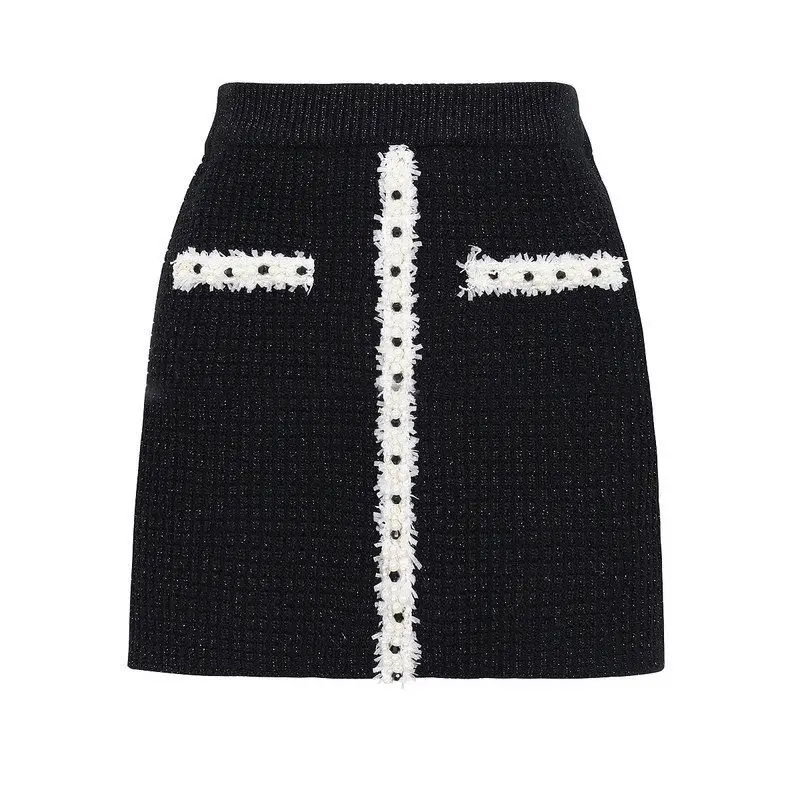 High-Quality Fashionable Knitted Short Skirt for Women Pearl Splicing Spring Autumn New Style Half-Length Midi Skirt
High-Quality Fashionable Knitted Short Skirt for Women Pearl Splicing Spring Autumn New Style Half-Length Midi Skirt