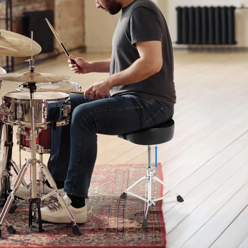 Professional Adjustable Drum Throne Stool, 220lbs Capacity, Foldable Tripod Base with PU Cushion for Drummers & Music Practice
Professional Adjustable Drum Throne Stool, 220lbs Capacity, Foldable Tripod Base with PU Cushion for Drummers & Music Practice