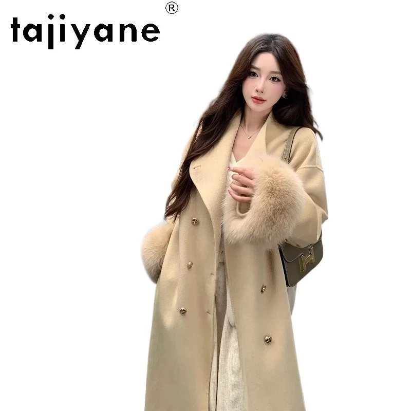 TAJIYANE длинное пальто из 100% шерсти со съемными манжетами из лисьего меха, элегантный дизайн, женская одежда, верхняя одежда премиум-класса, зима 2025, пальто
TAJIYANE длинное пальто из 100% шерсти со съемными манжетами из лисьего меха, элегантный дизайн, женская одежда, верхняя одежда премиум-класса, зима 2025, пальто