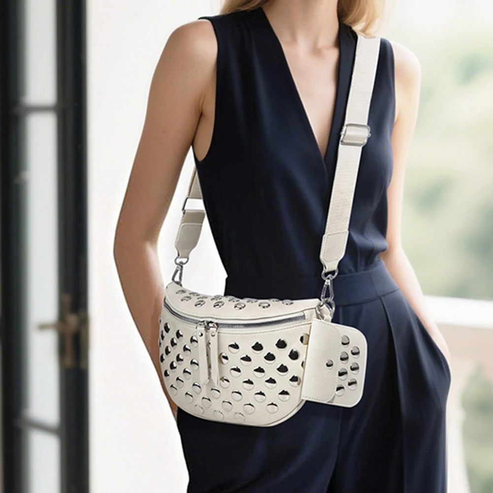 PU Leather Metal Stud Waist Bag Solid Color Stylish Straw Chest Bag Large Capacity All-Match Sling Bag Seaside Trip Beach Bag
PU Leather Metal Stud Waist Bag Solid Color Stylish Straw Chest Bag Large Capacity All-Match Sling Bag Seaside Trip Beach Bag