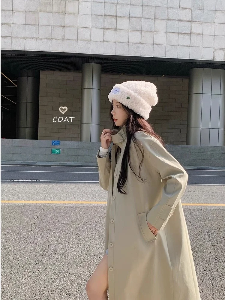 Khaki Collar Coat Outerwear Women's Loose Mid-Length Oversize Knee-Length Autumn New Sle Faionable Commute Windbreaker
Khaki Collar Coat Outerwear Women's Loose Mid-Length Oversize Knee-Length Autumn New Sle Faionable Commute Windbreaker