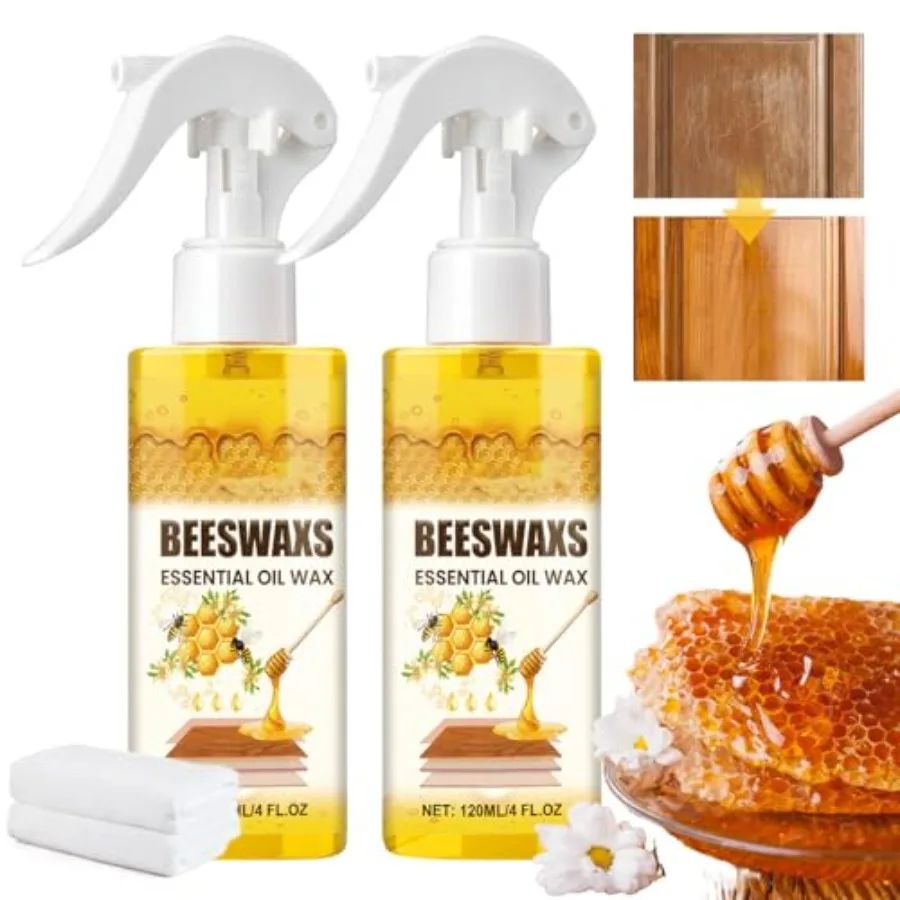 2PCS Beeswax Wood Polish Spray, Natural Beeswax Spray Cleaner, Beeswaxs Essential Oil Wax, Beeswax Furniture Polish for Restore
2PCS Beeswax Wood Polish Spray, Natural Beeswax Spray Cleaner, Beeswaxs Essential Oil Wax, Beeswax Furniture Polish for Restore