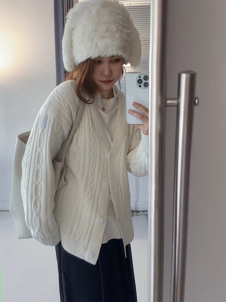 Women's Loose Knitted Cardigan V-Ne Sweater Outerwear Letter Print Casual Sle Long Sve Woolen Top Layering Faion
Women's Loose Knitted Cardigan V-Ne Sweater Outerwear Letter Print Casual Sle Long Sve Woolen Top Layering Faion