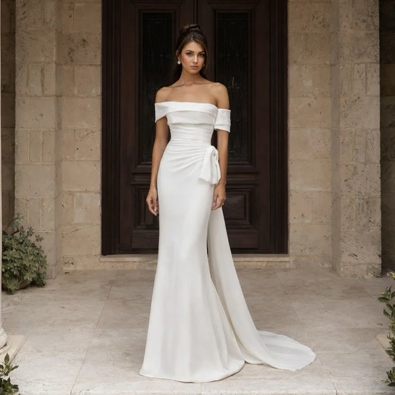 Eightree White Mermaid Wedding Dresses Off The Shoulder Sleeveless Evening Wedding Gowns Formal Bridal Prom Dress Customized
Eightree White Mermaid Wedding Dresses Off The Shoulder Sleeveless Evening Wedding Gowns Formal Bridal Prom Dress Customized