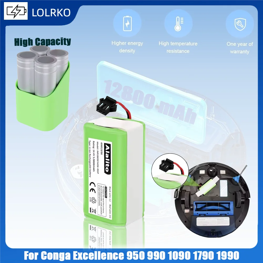 New 14.4V 12800mAh Replacement Battery for Conga Excellent 990 1090 1790 1990 Deebot N79S N79 DN622 Robovac 11 Tesvor X500
New 14.4V 12800mAh Replacement Battery for Conga Excellent 990 1090 1790 1990 Deebot N79S N79 DN622 Robovac 11 Tesvor X500