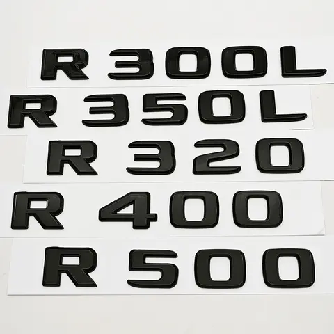 NEW 3D ABS Car Letter R300 R320 R350 R400 Logo Rear Trunk Badge Emblem Decal For Mercedes Benz R Series R300 R320 R350 R400 W251