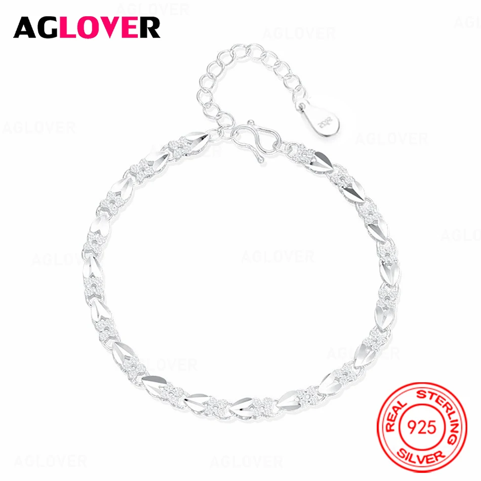 AGLOVER 925 Sterling Silver Four Leaf Clover Love Bracelet Fashion Charm Women Party Jewelry
AGLOVER 925 Sterling Silver Four Leaf Clover Love Bracelet Fashion Charm Women Party Jewelry